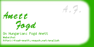 anett fogd business card